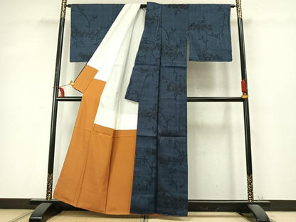 平和屋着物●上質な紬　南天文　正絹　逸品　未使用　AABD0464fy