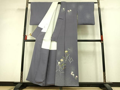 平和屋着物●訪問着　草花文　正絹　逸品　AABD0471fy