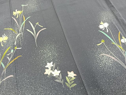 平和屋着物●訪問着　草花文　正絹　逸品　AABD0471fy