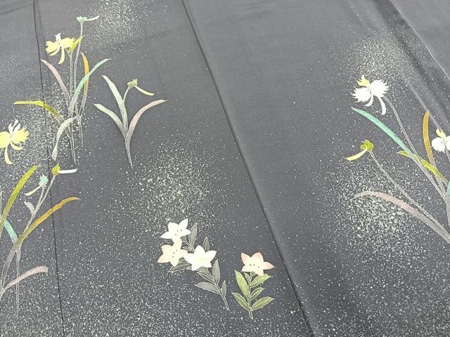 平和屋着物●訪問着　草花文　正絹　逸品　AABD0471fy