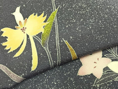 平和屋着物●訪問着　草花文　正絹　逸品　AABD0471fy