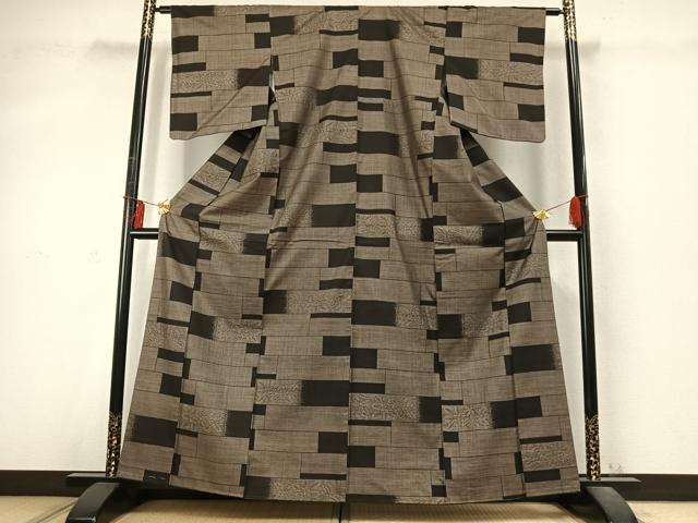 平和屋着物●本場大島紬 9マルキ 横段花文 正絹 逸品 AABD0479fy