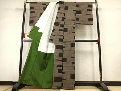 平和屋着物●本場大島紬 9マルキ 横段花文 正絹 逸品 AABD0479fy