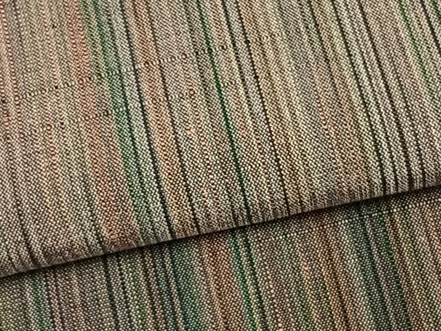平和屋着物●上質な紬　縞　正絹　逸品　AABD0485fy