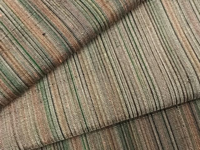 平和屋着物●上質な紬　縞　正絹　逸品　AABD0485fy