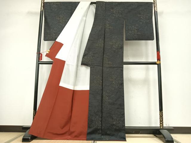 平和屋着物●本場大島紬 風景文 正絹 逸品 AABD0489fy