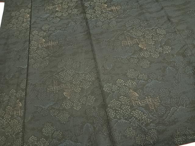 平和屋着物●本場大島紬 風景文 正絹 逸品 AABD0489fy