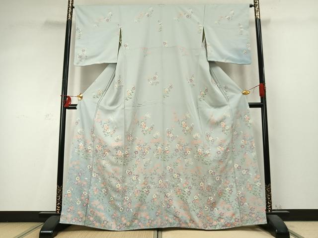 平和屋着物●訪問着　草花文　金彩　正絹　逸品　未使用　AABD0494fy