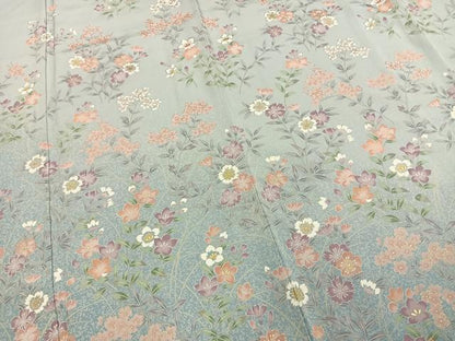 平和屋着物●訪問着　草花文　金彩　正絹　逸品　未使用　AABD0494fy