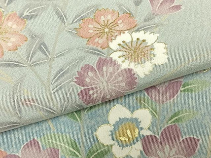 平和屋着物●訪問着　草花文　金彩　正絹　逸品　未使用　AABD0494fy