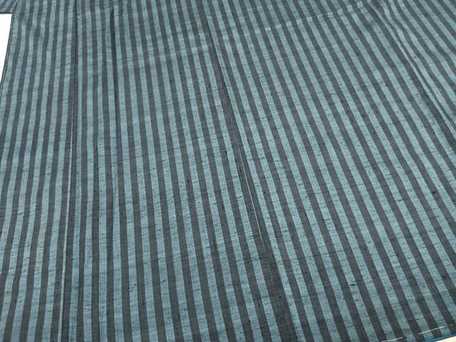 平和屋着物●上質な紬　縞　正絹　逸品　未使用　AABD0496fy