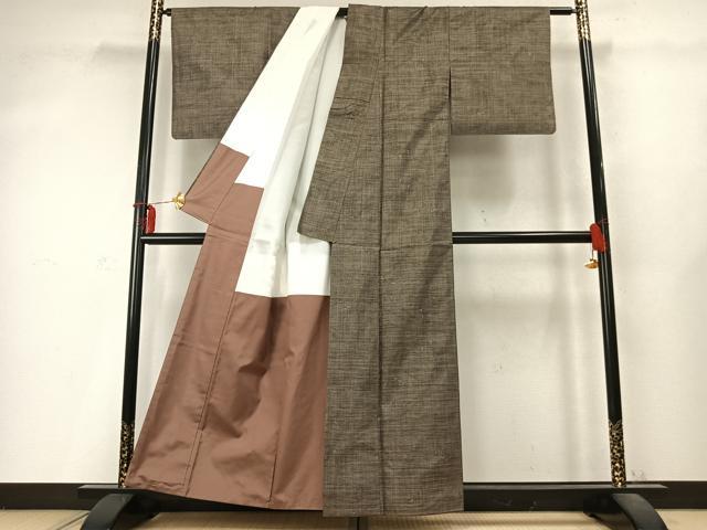 平和屋着物●本場大島紬 カタス9マルキ 立波文 正絹 逸品 AABD0504fy