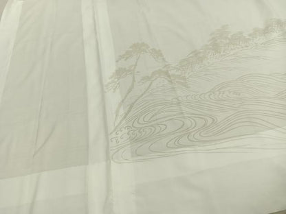 平和屋着物●男性　長襦袢　単衣　手描き　人物風景文　洗える着物　AABD0516fy