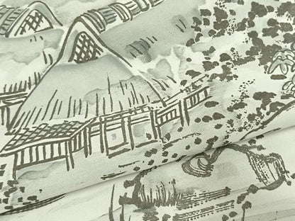 平和屋着物●男性　長襦袢　単衣　手描き　人物風景文　洗える着物　AABD0516fy