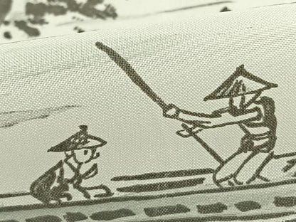 平和屋着物●男性　長襦袢　単衣　手描き　人物風景文　洗える着物　AABD0516fy