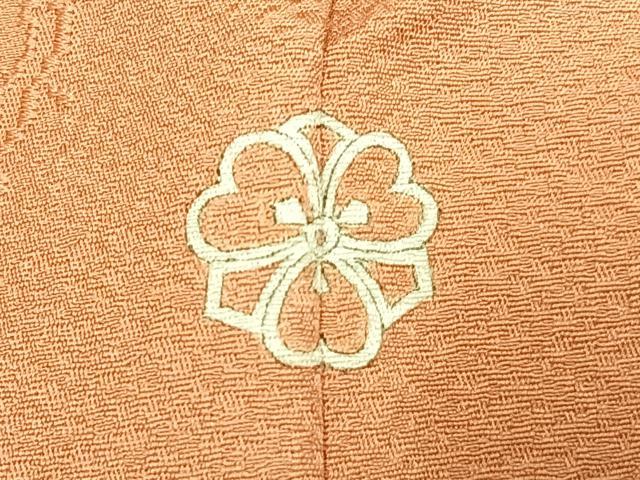 平和屋着物●上質な色無地　舞花地紋　紅梅色　正絹　逸品　AABD0545fy