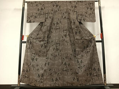 平和屋着物●本場大島紬　7マルキ　樹林文　正絹　逸品　AABD0547fy