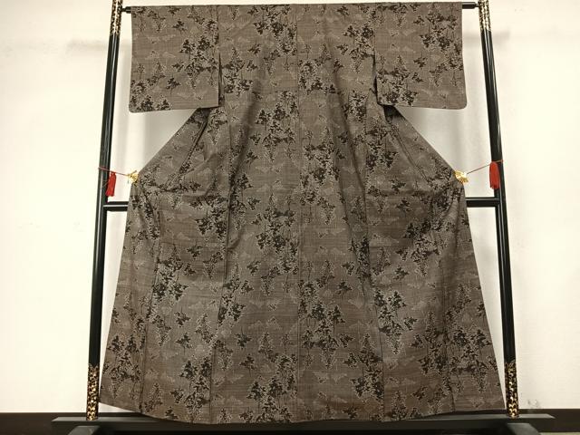 平和屋着物●本場大島紬　7マルキ　樹林文　正絹　逸品　AABD0547fy