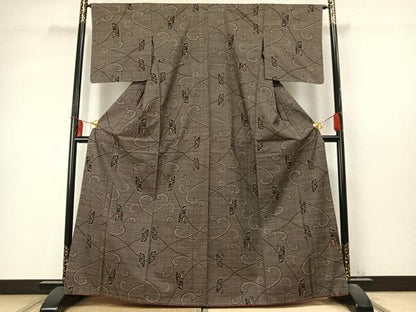 平和屋着物●本場大島紬 7マルキ 唐草花文 正絹 逸品 未使用 AABD0549fy
