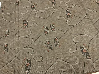 平和屋着物●本場大島紬 7マルキ 唐草花文 正絹 逸品 未使用 AABD0549fy