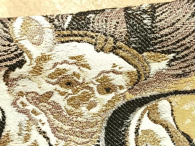 平和屋着物●色留訪問着　寿光織　作家物　風神雷神　金銀糸　ロング丈　正絹　逸品　AABD0553fy
