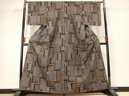平和屋着物●本場大島紬 9マルキ 花重ね文 正絹 逸品 AABD0568fy