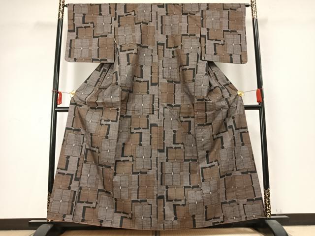 平和屋着物●本場大島紬 9マルキ 花重ね文 正絹 逸品 AABD0568fy