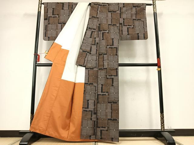 平和屋着物●本場大島紬 9マルキ 花重ね文 正絹 逸品 AABD0568fy