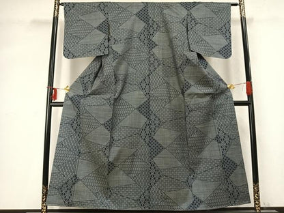平和屋着物●本場大島紬 一元7マルキ 切嵌文 正絹 逸品 AABD0571fy