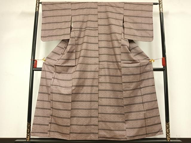 平和屋着物●本場大島紬 一元7マルキ 亀甲文 正絹 逸品 AABD0583fy