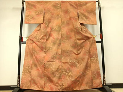 平和屋着物●上質な紬　立波文　正絹　逸品　未使用　AABD0585fy