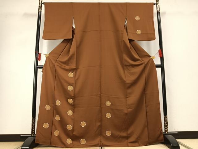 平和屋着物●訪問着　花丸文　ろうけつ染め　銀彩　正絹　逸品　AABD0593fy