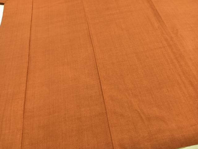 平和屋着物○本場結城紬 重要無形文化財 色無地 樺色 正絹 逸品 AABD0595fy