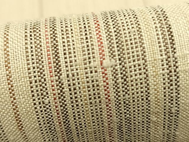 平和屋着物●上質な紬 横段文 正絹 逸品 AABD0598fy