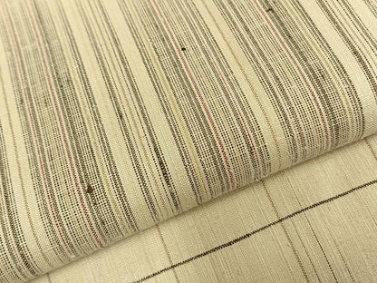 平和屋着物●上質な紬 横段文 正絹 逸品 AABD0598fy