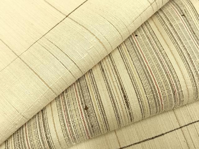 平和屋着物●上質な紬 横段文 正絹 逸品 AABD0598fy