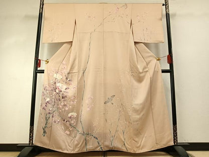 平和屋着物●訪問着 刺繍 枝花文 暈し染め 正絹 逸品 AABD0618fy
