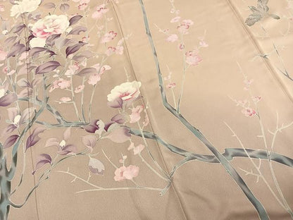 平和屋着物●訪問着 刺繍 枝花文 暈し染め 正絹 逸品 AABD0618fy