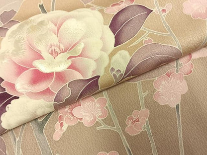 平和屋着物●訪問着 刺繍 枝花文 暈し染め 正絹 逸品 AABD0618fy