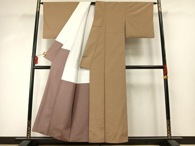 平和屋着物●上質な紬　縞　正絹　逸品　AABD0624fy
