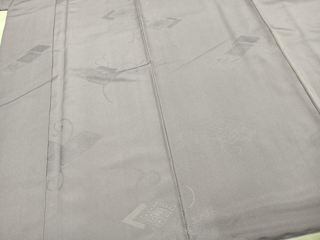 平和屋着物○上質な色無地 菱地紋 白藤色 正絹 逸品 AABD0633fy