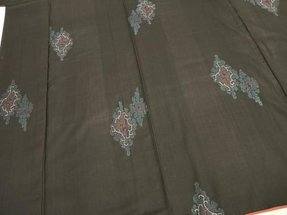 平和屋着物●本場大島紬 一元7マルキ 吉祥文様 地空き 正絹 逸品 AABD0634fy