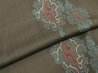 平和屋着物●本場大島紬 一元7マルキ 吉祥文様 地空き 正絹 逸品 AABD0634fy