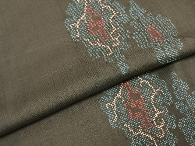 平和屋着物●本場大島紬 一元7マルキ 吉祥文様 地空き 正絹 逸品 AABD0634fy
