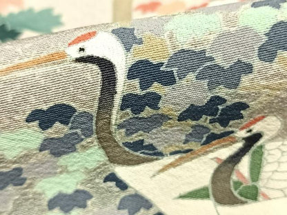 平和屋着物●豪華黒留袖 友禅 作家物 風景花鳥文 暈し染め 黒地 正絹 逸品 AABD0640fy