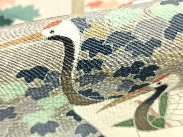 平和屋着物●豪華黒留袖 友禅 作家物 風景花鳥文 暈し染め 黒地 正絹 逸品 AABD0640fy