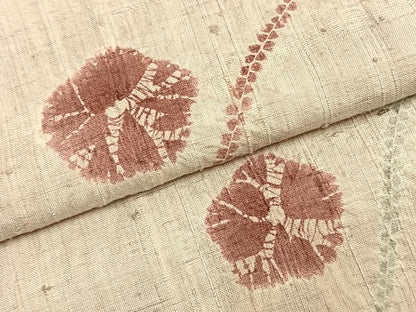 平和屋着物●上質な紬　絞り　舞花文　正絹　逸品　AABD0650fy
