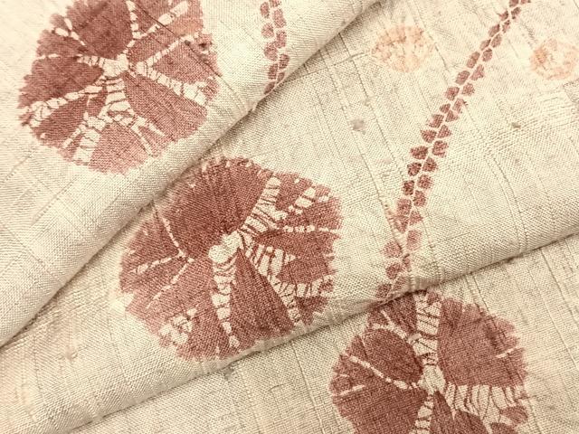 平和屋着物●上質な紬　絞り　舞花文　正絹　逸品　AABD0650fy