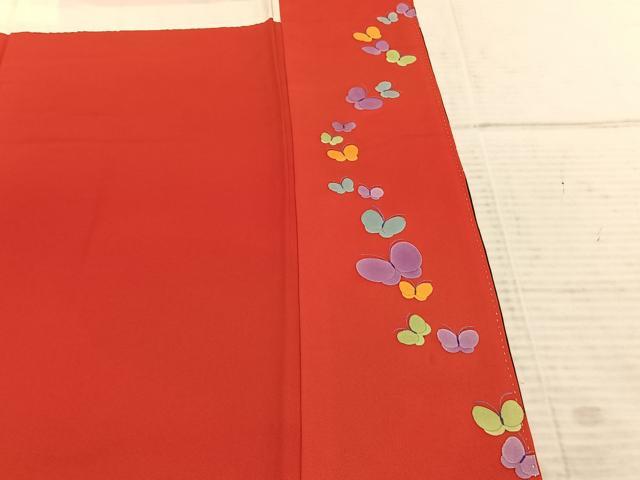 平和屋着物●豪華振袖　舞蝶文　暈し染め　金彩　正絹　逸品　AABD0651fy