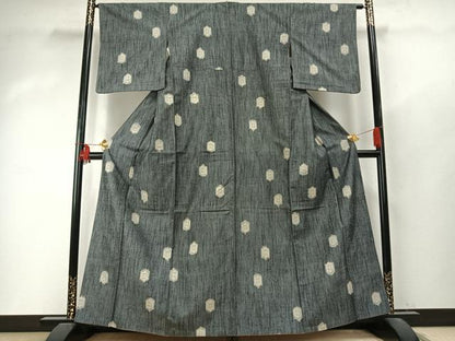 平和屋着物●上質な紬　80亀甲　亀甲文様　正絹　逸品　AABD0660fy